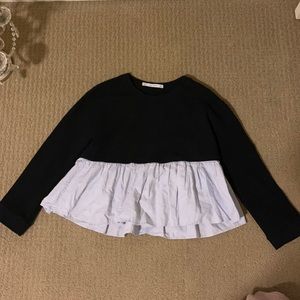 Zara navy blue sweater with flowy bottom